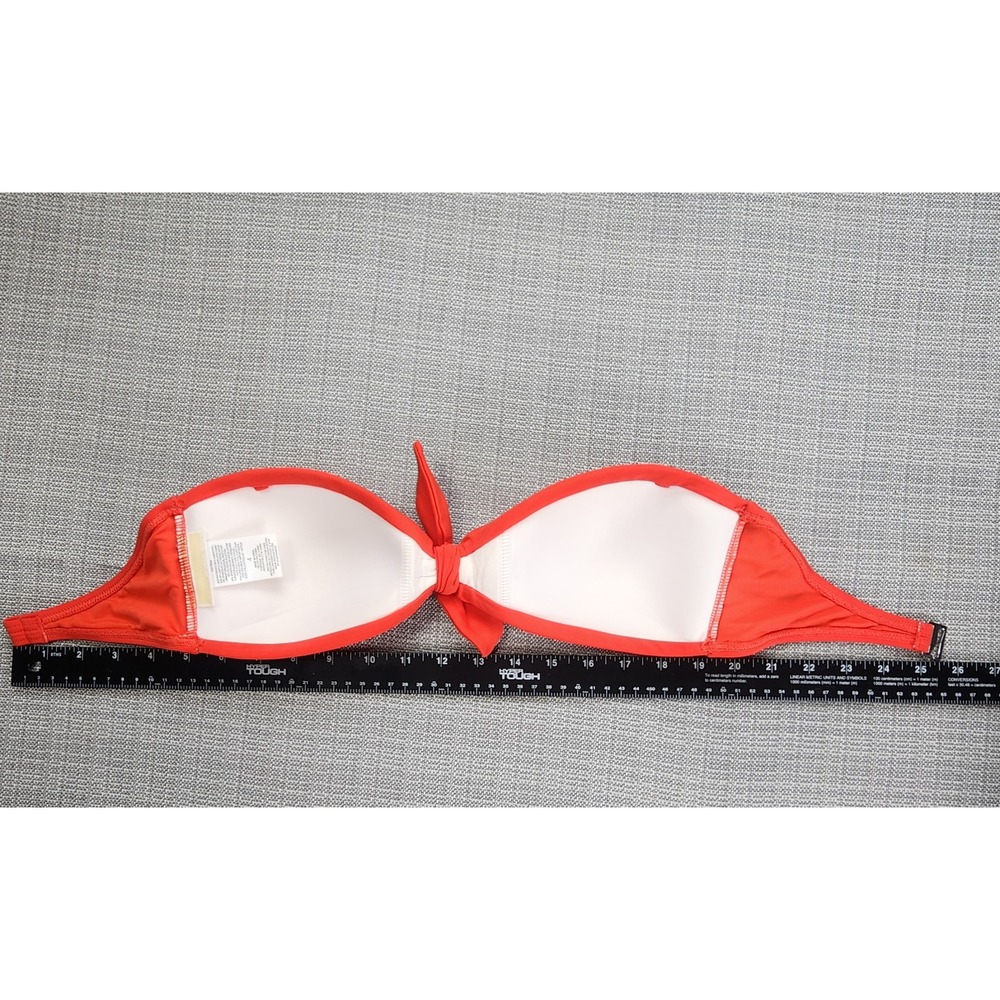 Michael Kors Womens Bikini Set Size 4 Red Bandeau Side Tie MK48427 - Picture 9 of 12